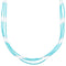 Turquoise 3-Strand Liquid Silver Heishi Bead Necklace KX120937